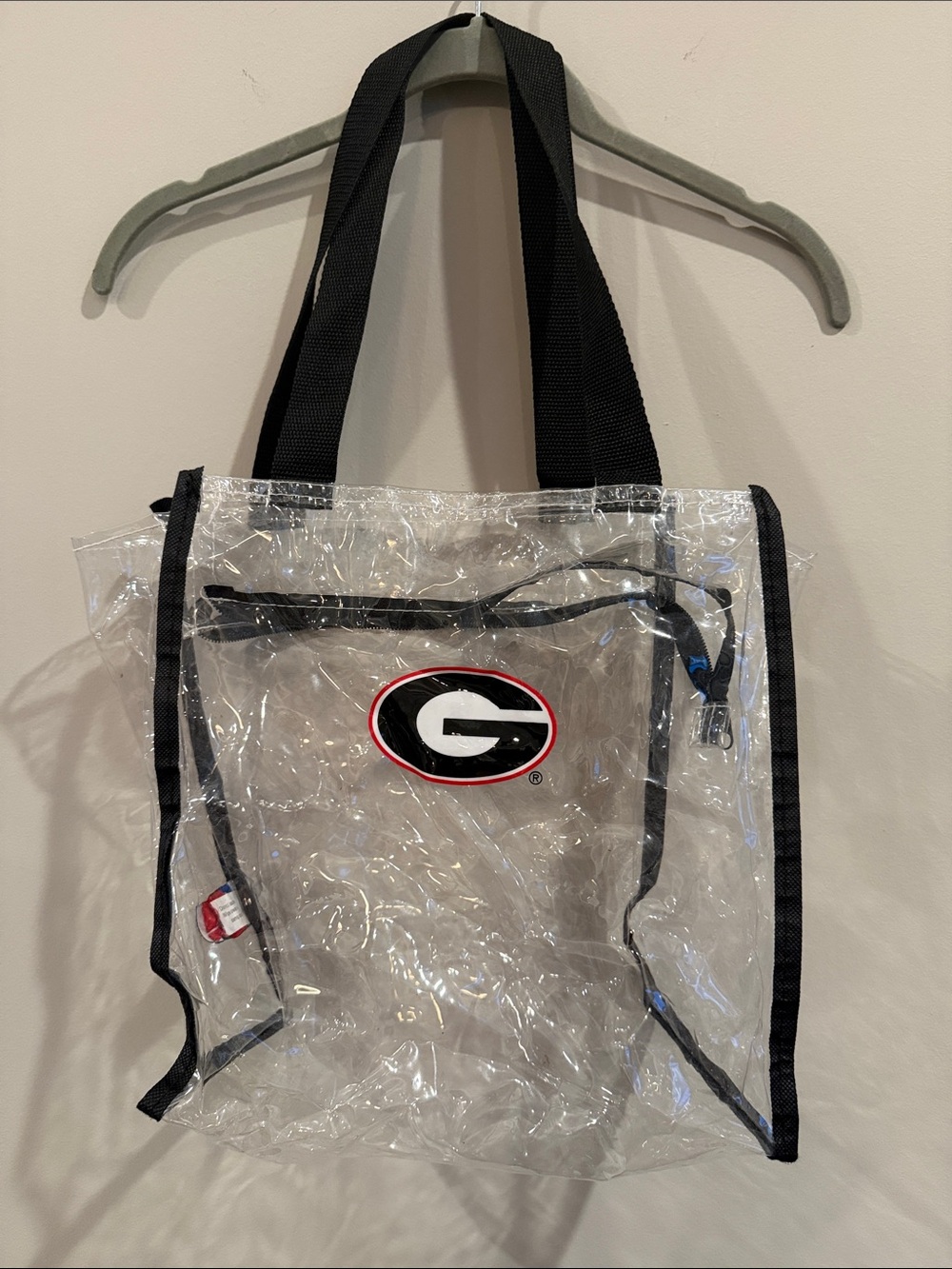 Clear Georgia Bulldogs PVC Tote Bag with Black Trim